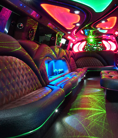 Inside a limo rental