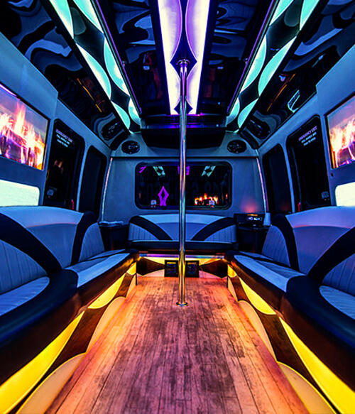 Inside a luxurious party bus Wausau